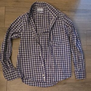 Ledbury Men's Blue Red and White Checkered Button-Down Shirt